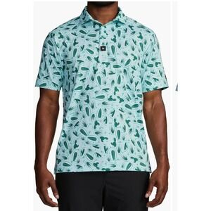 Bad Birdie Tony Saguro Performance Golf Polo Green Size Large Cactus